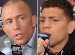 Nick Diaz, right, has accused UFC welterweight champion Georges St-Pierre of being on steroids. (CP)
