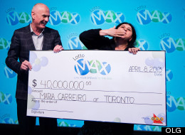 Maria Carreiro collects her $40 million cheque. (OLG)