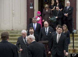 More than 100 family and friends of Rehtaeh Parsons are gathered in a Halifax church saying goodbye to the young woman who took her own life after months of bullying. (THE CANADIAN PRESS/Andrew Vaughan)