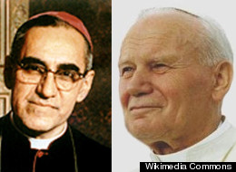 L to R: Archbishop Oscar Romero and Pope John Paul II