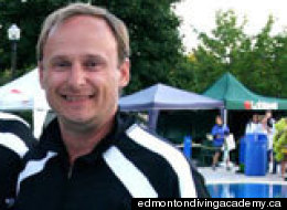 Trevor Palmatier, right, and an Olympic level diving coach, has been arrested on sex-related charges. (Photo source edmontondivingacademy.ca)