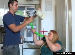 Tammy Jung, who currently weighs 231 pounds, is force feeding herself in hopes of eventually weighing 420 pounds.