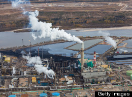 A large oil refinery along the Athabasca River in Alberta's Oilsands.