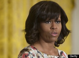 First lady Michelle Obama encountered a gay rights protester at a DNC fundraiser on Tuesday. (SAUL LOEB/AFP/Getty Images)