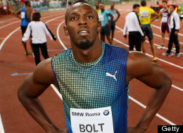 Jamaica's champion Usain Bolt reacts after losing the 100m men's race at the IAAF Golden Gala at Stadio Olimpico on June 6, 2013 in Rome, Italy. (Photo by Paolo Bruno/Getty Images)