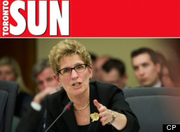 Kathleen Wynne, the first openly gay premier in Canada, may have been on the receiving end of a questionable dig about her sexuality from a Toronto Sun columnist on Monday. (CP)