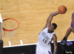 SACRAMENTO, CA - NOVEMBER 21: Tyreke Evans #13 of the Sacramento Kings goes up for the dunk against the Los Angeles Lakers on November 21, 2012 at Sleep Train Arena in Sacramento, California. NOTE TO USER: User expressly acknowledges and agrees that, by downloading and or using this photograph, User is consenting to the terms and conditions of the Getty Images Agreement. Mandatory Copyright Notice: Copyright 2012 NBAE (Photo by Rocky Widner/NBAE via Getty Images)