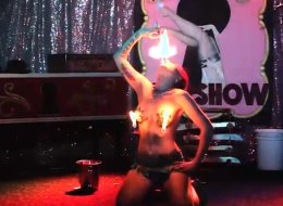 Burlesque performer Go Go Amy recently set off the smoke alarms in a Scottish building when she lit her nipple tassels on fire.