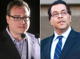 Naheed Nenshi, Ezra Levant got into a war of words on Twitter on Sunday. (CP)