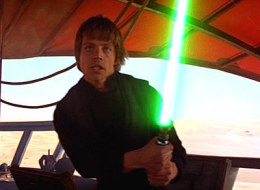 Scientists at Harvard have made photons of light solid, paving the way for advances in quantum computing and, well, lightsabers. (20th Century Fox)