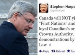 The office of Prime Minister Stephen Harper says it has again fallen victim to an online hoax. (CP/Twitter)