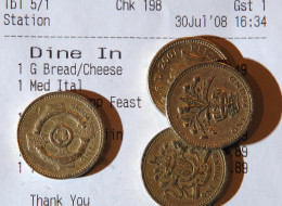 File photo dated 30/07/08 of a tip in a receipt tray at Pizza Hut on Regent Street, London. Using tips to make up workers' pay to minimum wage levels will be outlawed from October, the Government announced today.