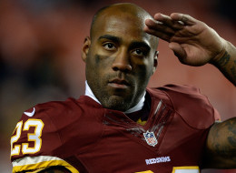 DeAngelo Hall #23 of the Washington Redskins warms up prior to playing an NFL game against the San Francisco 49ers at FedExField on November 25, 2013 in Landover, Maryland. (Photo by Patrick McDermott/Getty Images)