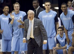 North Carolina coach Roy Williams reacts to a defensive stop by the Tar Heels during the second half against the UNCW Seahawks at the Smith Center in Chapel Hill, N.C., on Tuesday, Dec. 31, 2013. (Robert Willett/Raleigh News & Observer/MCT via Getty Images)