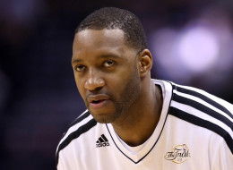 Tracy McGrady #1 of the San Antonio Spurs warms-up before taking on the Miami Heat in Game Four of the 2013 NBA Finals at the AT&T Center on June 13, 2013 in San Antonio, Texas. NOTE TO USER: User expressly acknowledges and agrees that, by downloading and or using this photograph, User is consenting to the terms and conditions of the Getty Images License Agreement. (Photo by Christian Petersen/Getty Images)