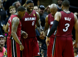 LeBron James #6 of the Miami Heat reacts after cramping up against the San Antonio Spurs during Game One of the 2014 NBA Finals at the AT&T Center on June 5, 2014 in San Antonio, Texas. NOTE TO USER: User expressly acknowledges and agrees that, by downloading and or using this photograph, User is consenting to the terms and conditions of the Getty Images License Agreement. (Photo by Andy Lyons/Getty Images)