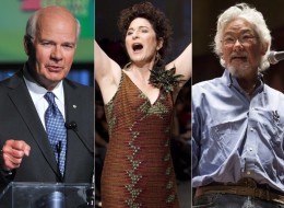 Left to right: CBC personalities Peter Mansbridge, Anna Maria Tremonti, David Suzuki. Mansbridge, Suzuki and Linden MacIntyre are speaking out against a CBC proposal to shut down in-house production of documentaries at the public broadcaster.