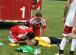 A Detroit-area soccer player is facing a felony assault charge for allegedly punching a referee during an adult-league match, critically injuring him.
