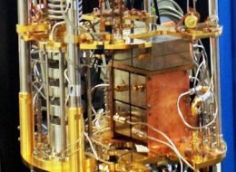 The experimental apparatus is mounted inside a special refrigerator capable of reaching temperatures 1/100th of a degree above absolute zero. This necessary to keep the device isolated from the 'background photons' present at higher temperatures.