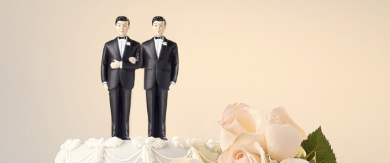 TWO MEN WEDDING CAKE