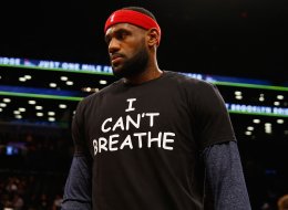 LeBron James wears an 'I Can't Breathe' shirt during warmups before a Dec. 8 game in New York City. (Photo by Al Bello/Getty Images)