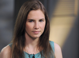 This April 9, 2013 photo released by ABC shows Amanda Knox, left, speaking during a taped interview with ABC News' Diane Sawyer in New York. (AP Photo/ABC, Ida Mae Astute)