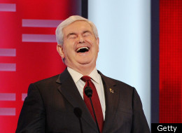 Former speaker of the House Newt Gingrich reacts during the ABC News GOP Presidential debate on the campus of Drake University on December 10, 2011 in Des Moines, Iowa. (Getty)