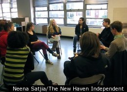“Future fellows” and coaches gather at New Haven Academy.