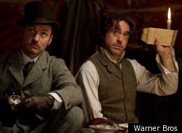 Jude Law and Robert Downey Jr in 'Sherlock Holmes: Game of Shadows'