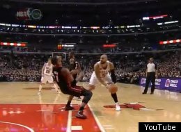 Chris Bosh flops in a game against the Chicago Bulls.