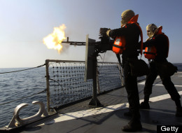 Iranian navy conducts the 'Velayat-90' naval wargames in the Strait of Hormuz in southern Iran on January 1, 2012. (EBRAHIM NOROOZI/AFP/Getty Images)