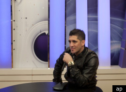 Israeli-Arab singer Sharif poses for a picture at a TV studio in Haifa, Tuesday, Jan. 3, 2012. Sharif said he was forced to cancel a show on New Year's Eve in the West Bank because of threats from activists opposed to coexistence with Israel.