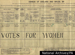 A 1911 census entry showing the section relating to illnesses and infirmities filled in with words such as not enfranchised