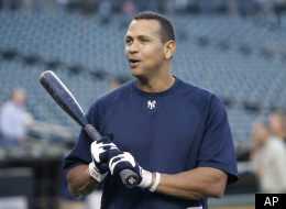 New York Yankees' Alex Rodriguez chats during batting practice before Game 4 of baseball's American League division series between the Yankees and the Detroit Tigers on Tuesday, Oct. 4, 2011, in Detroit. (AP Photo/Paul Sancya)