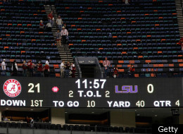 NEW ORLEANS, LA - JANUARY 09: The final scoreboard is seen after the 2012 Allstate BCS National Championship Game at Mercedes-Benz Superdome on January 9, 2012 in New Orleans, Louisiana. (Photo by Kevin C. Cox/Getty Images)