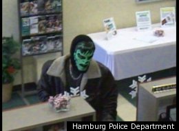 Hamburg police want help identifying the man disguised in an Incredible Hulk mask who robbed a bank on Jan. 9.
