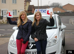 Double celebration: Twins Rosie and Lucy Carleton both passed their driving tests on the same day