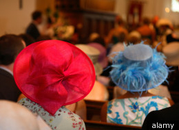 Women attend a church service.