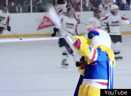 This Budweiser ad features hockey AND a chicken suit. What more do you want?