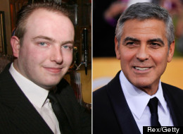 David James Glendon (on left) who won the George Clooney Lookalike Contest in the Dylan Whiskey Bar, as part of the George Clooney Irish Roots Festival, also pictured are Robert Walsh (middle) and Gabriel Murray, Festival Director (right).