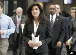 Cook County State's Attorney Anita Alvarez, center, arrives at a press conference at Cook County Circut Court in Chicago, Wednesday, Dec. 3, 2008