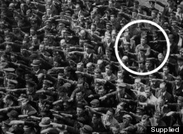 The now iconic image shows August Landmesser refusing to deliver a Nazi salute in 1936