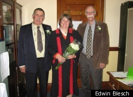 Tim Smulian and Edwin Blesch after their wedding.