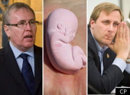 Tory MPs Stephen Woodworth, left, and Brad Trost have become vocal advocated for fresh debate on Canada's abortion laws. (CP)