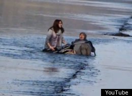The mother and baby were pushed into the sea by the incoming tide