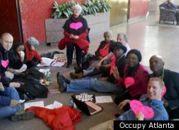 The scene from Occupy Atlanta's sit-in.