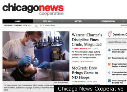 The Chicago News Cooperative's website's front page, as of Feb. 18.