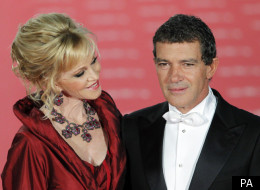 Antonio Banderas is supported by his wife Melanie Griffith at this year's Goya Awards