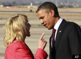 The image of Arizona Governor Jan Brewer wagging her finger at Obama adorned a t-shirt at the Maricopa County GOP luncheon earlier this week.