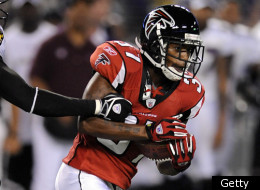 BALTIMORE - AUGUST 28: Glenn Sharpe #37 of the Atlanta Falcons intercepts a pass against the Baltimore Ravens August 28, 2008 at M&T Bank Stadium in Baltimore , Maryland. (Photo by Greg Fiume/Getty Images) *** Local Caption *** Glenn Sharpe